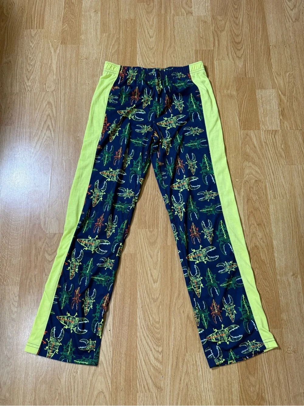Gymboree Lime & Navy Alligator Two-Piece Pajama Set - Size L (10/12 )